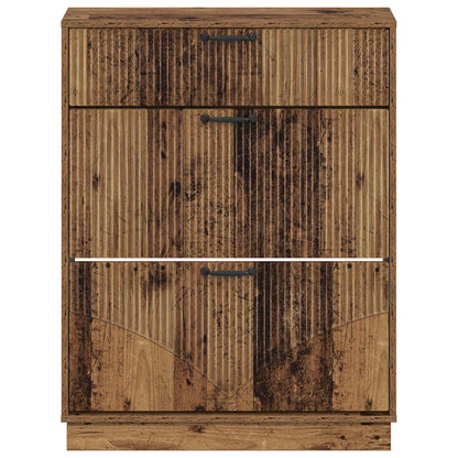 Shoe Cabinet HOORN 78 x 24 x 100 cm Engineered Wood Old Wood