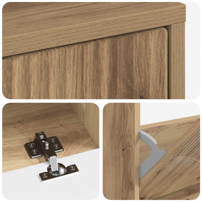 Shoe Cabinet HOORN 78 x 24 x 100 cm Engineered Wood Artisan Oak