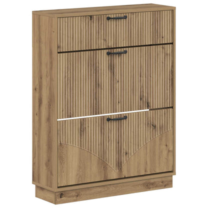 Shoe Cabinet HOORN 78 x 24 x 100 cm Engineered Wood Artisan Oak