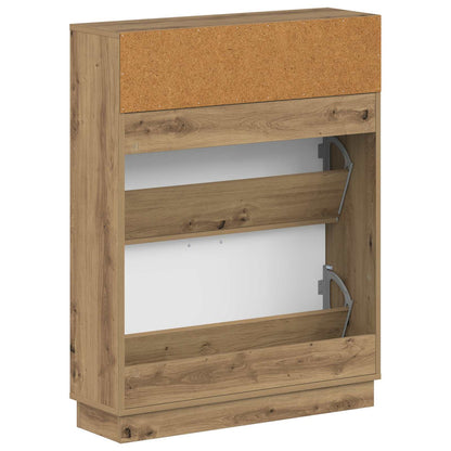 Shoe Cabinet HOORN 78 x 24 x 100 cm Engineered Wood Artisan Oak