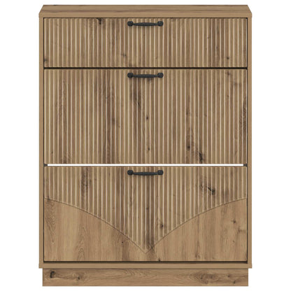 Shoe Cabinet HOORN 78 x 24 x 100 cm Engineered Wood Artisan Oak