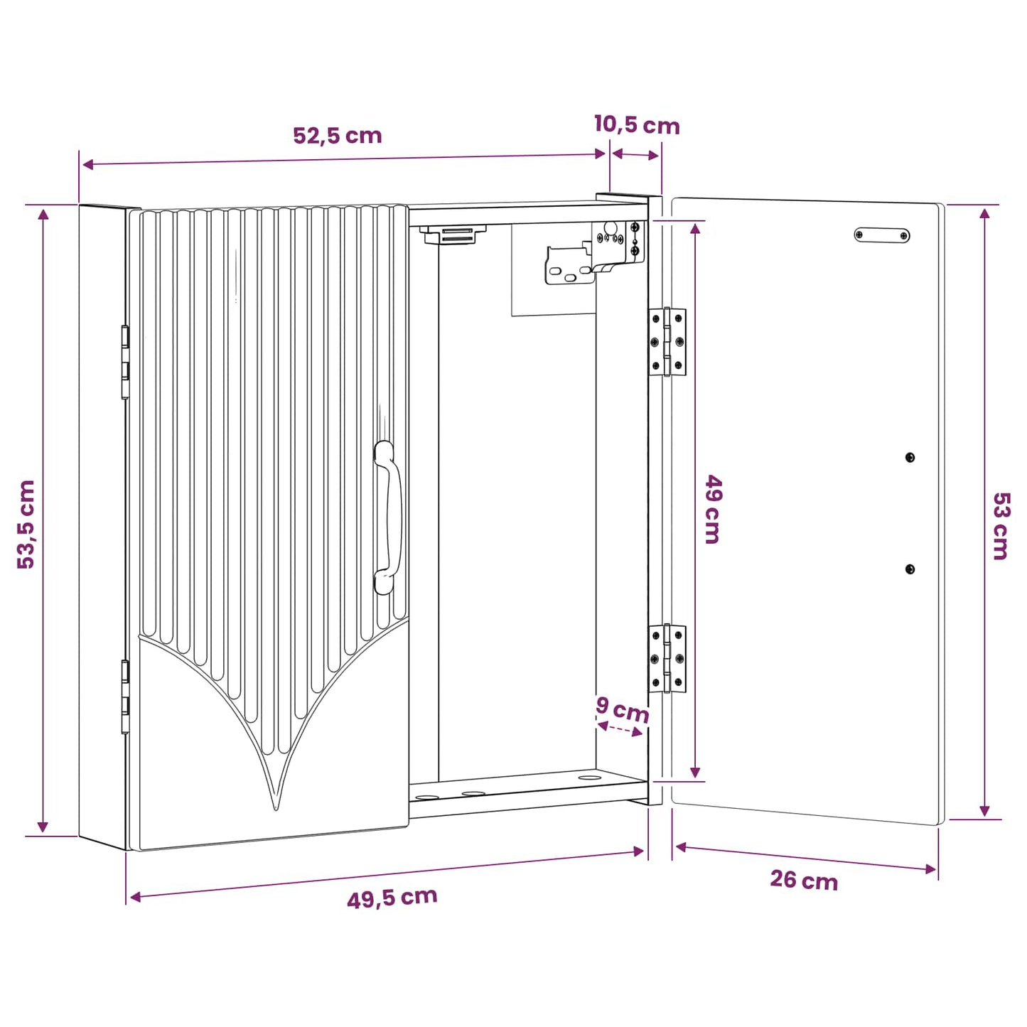 Dartboard Cabinet HOORN Grey Sonoma 52.5 x 10.5 x 53.5 cm