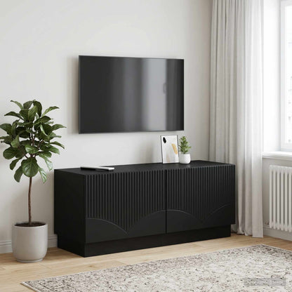 TV Cabinet Black Engineered Wood