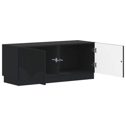 TV Cabinet Black Engineered Wood