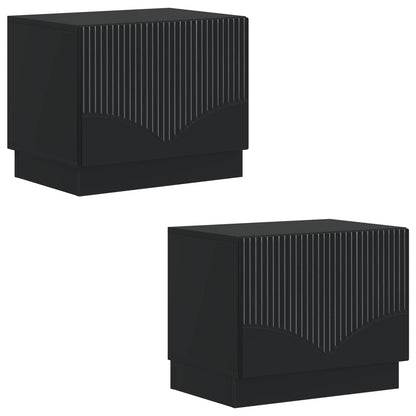 TV Cabinet Black Engineered Wood