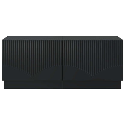 TV Cabinet Black Engineered Wood