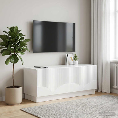 TV Cabinet High Gloss White Engineered Wood