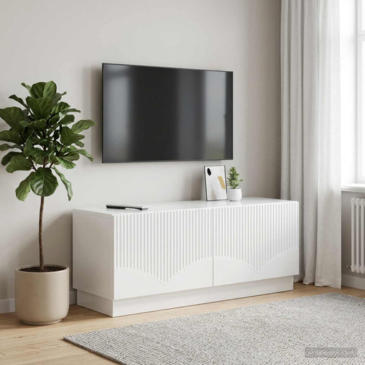 TV Cabinet High Gloss White Engineered Wood