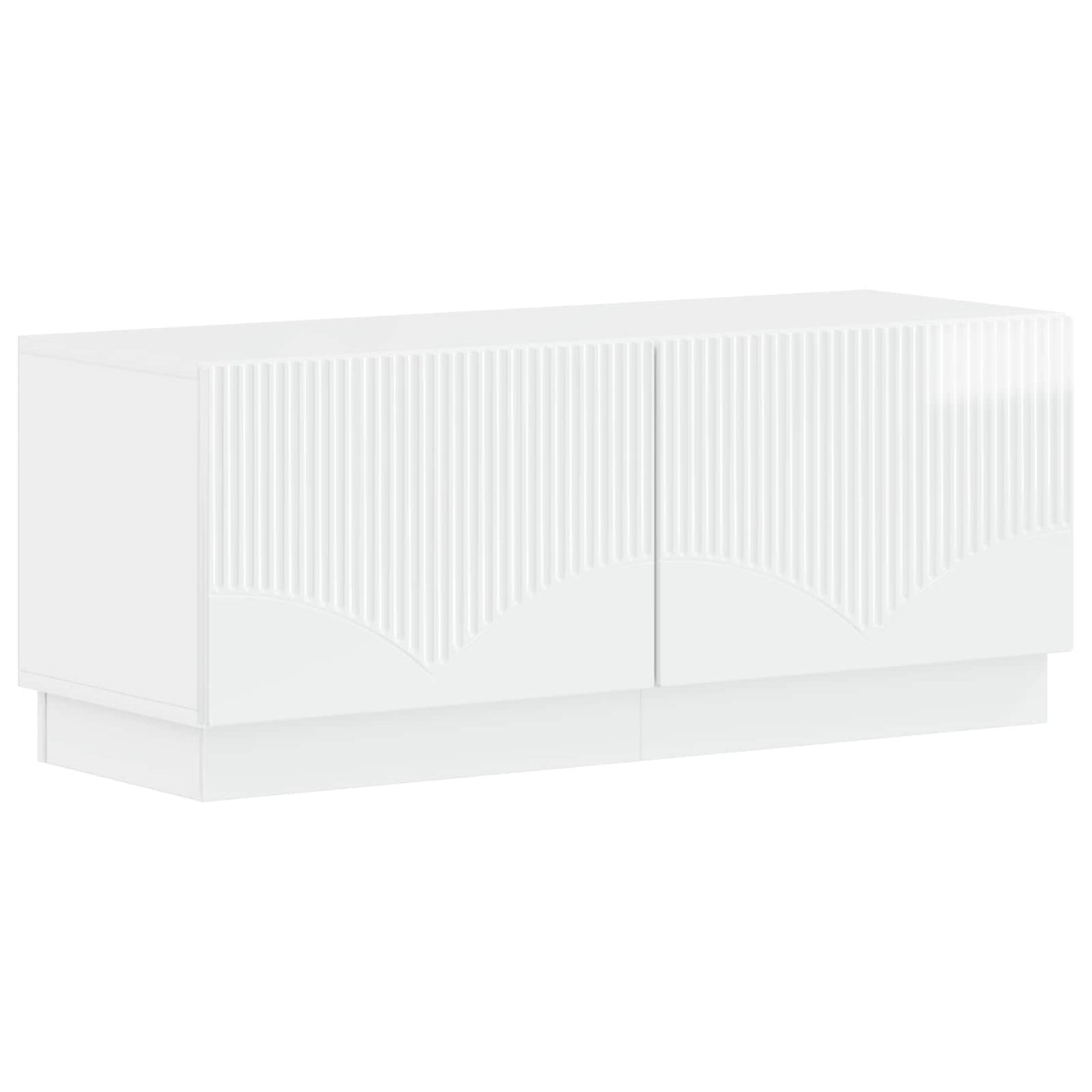 TV Cabinet High Gloss White Engineered Wood