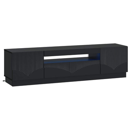 LED TV Cabinet Black Engineered Wood