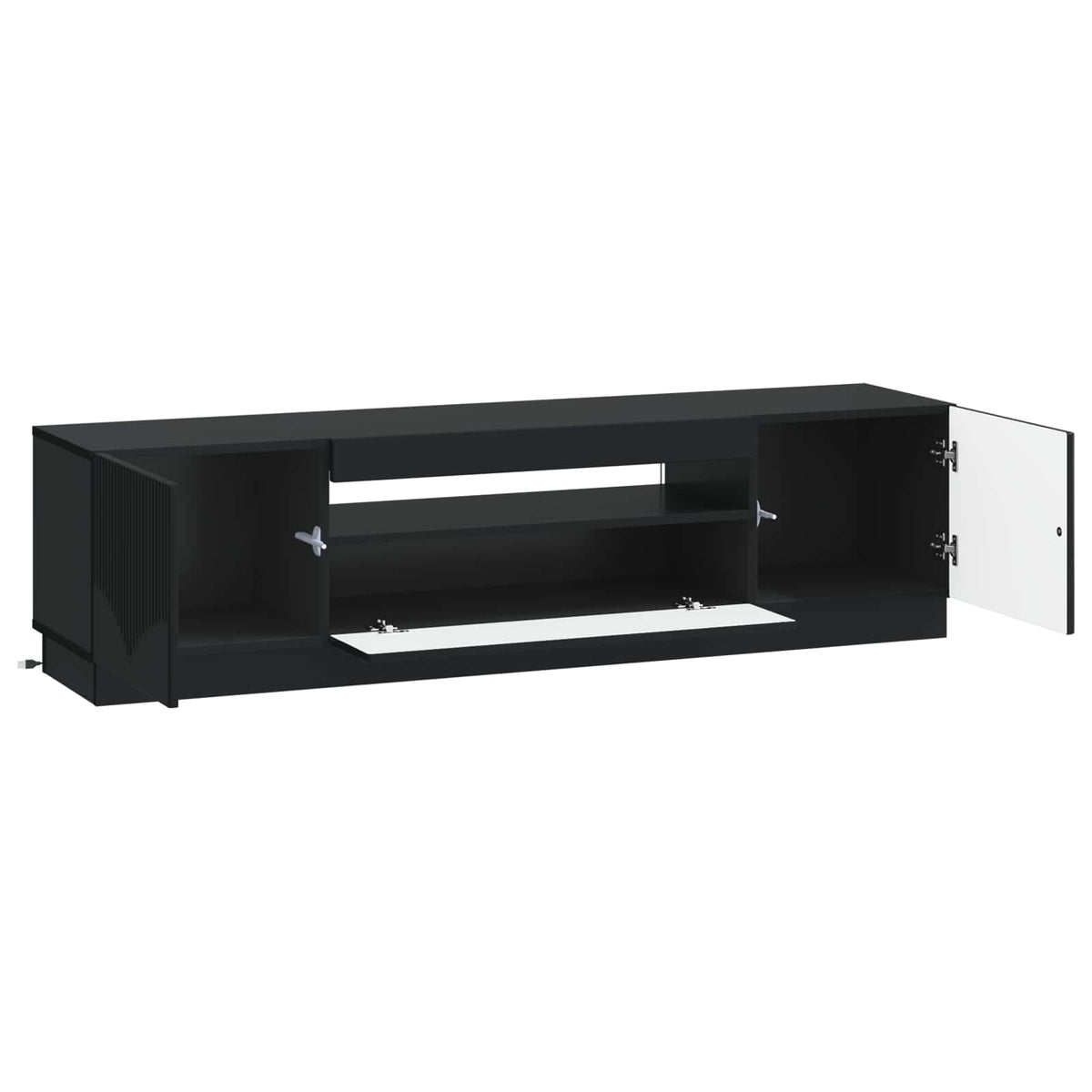 LED TV Cabinet Black Engineered Wood