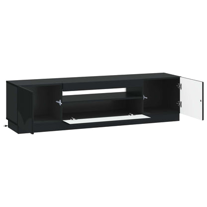 LED TV Cabinet Black Engineered Wood