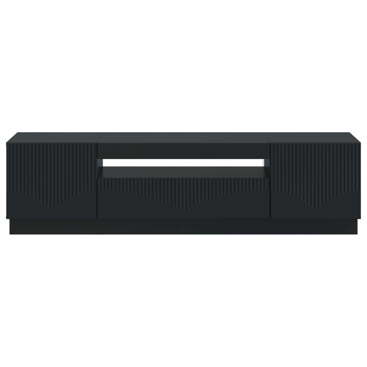 LED TV Cabinet Black Engineered Wood