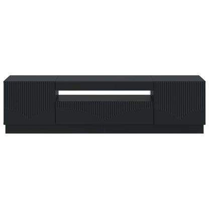 LED TV Cabinet Black Engineered Wood