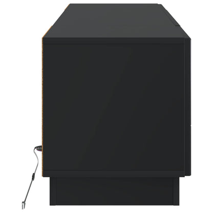 LED TV Cabinet Black Engineered Wood
