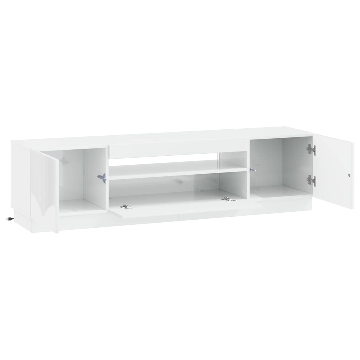 LED TV Cabinet High Gloss White Engineered Wood