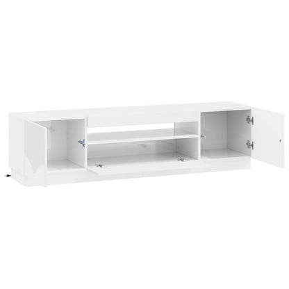 LED TV Cabinet High Gloss White Engineered Wood