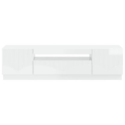 LED TV Cabinet High Gloss White Engineered Wood