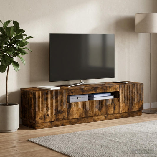LED TV Cabinet Smoked Oak Engineered Wood