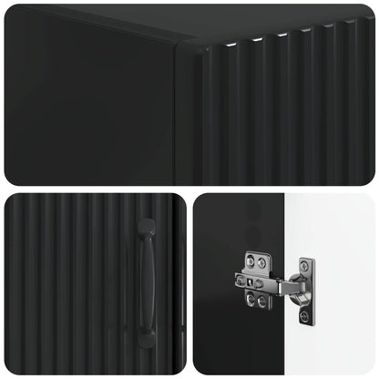 Toilet Cabinet HOORN Black 66 x 25.5 x 190 cm Engineered Wood