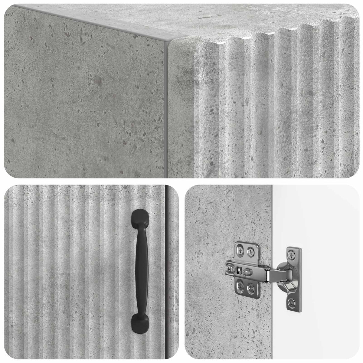 Toilet Cabinet HOORN Concrete Grey 66 x 25.5 x 190 cm
