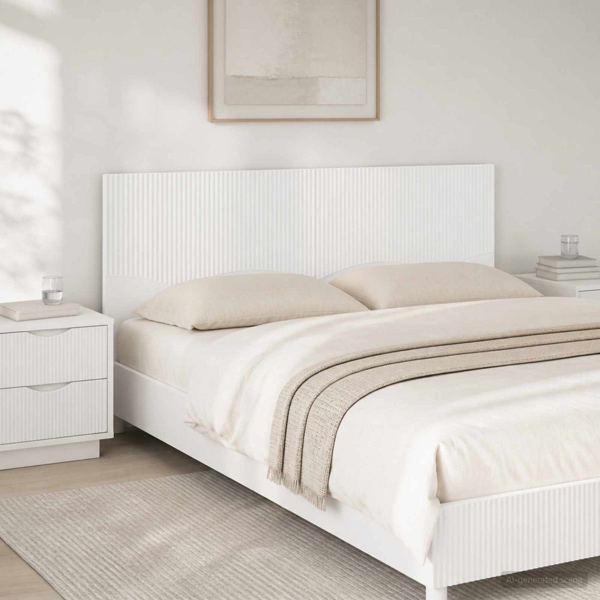 Wall-Mounted Headboard HOORN White Engineered Wood