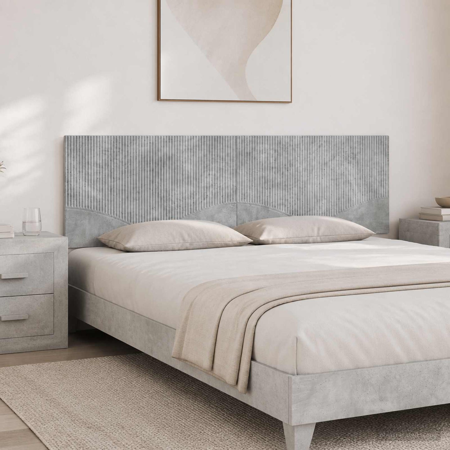 Wall-Mounted Headboard HOORN Concrete Grey Engineered Wood