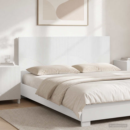 Wall-Mounted Headboard HOORN High Gloss White Engineered Wood