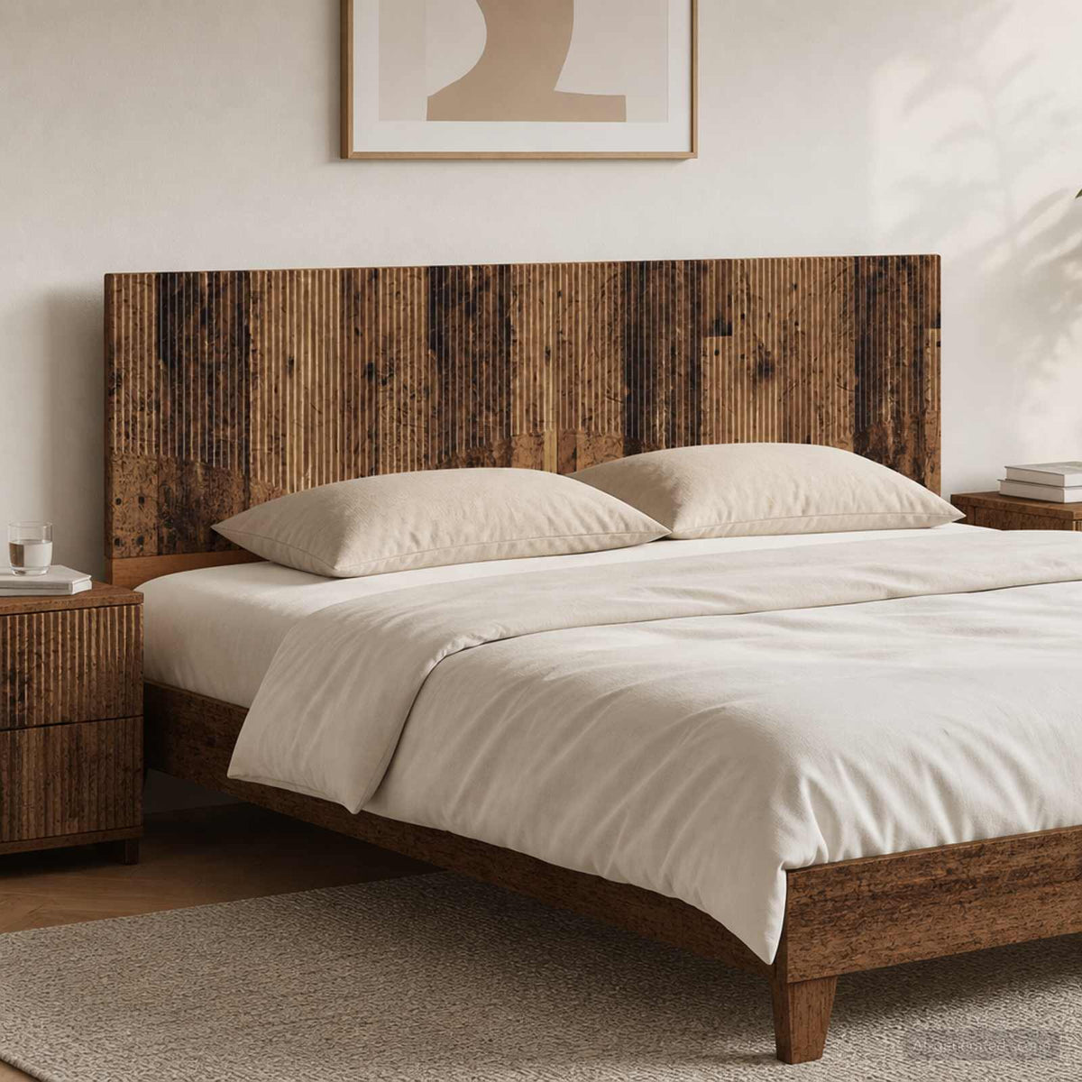 Wall-Mounted Headboard HOORN Old Wood Engineered Wood