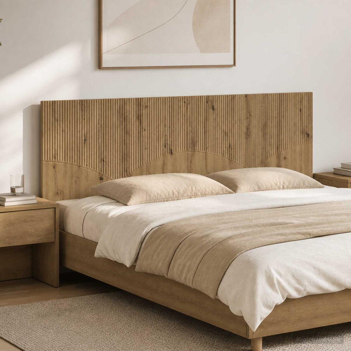 Wall-Mounted Headboard HOORN Artisan Oak Engineered Wood