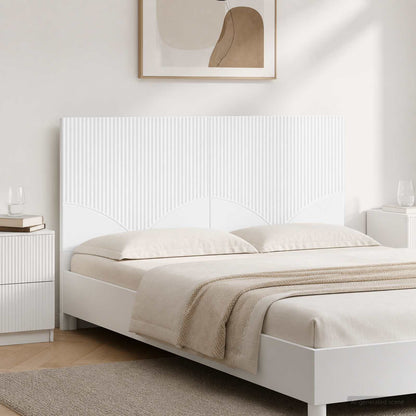 Wall-Mounted Headboard HOORN High Gloss White Engineered Wood