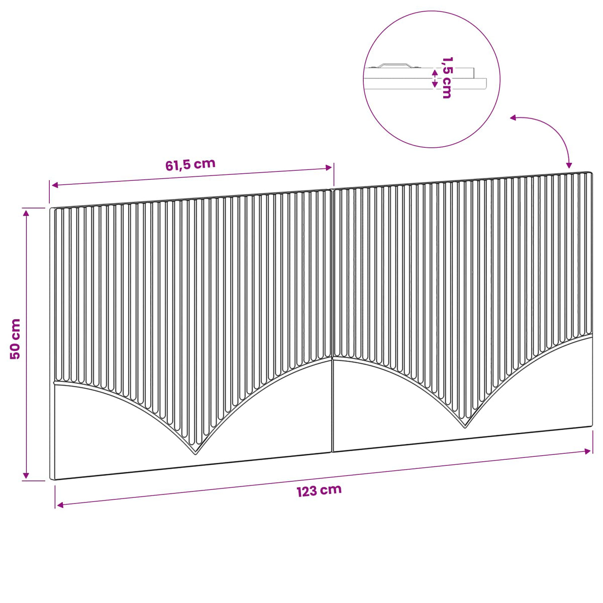 Wall-Mounted Headboard HOORN Old Wood Engineered Wood