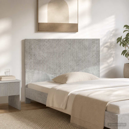 Wall-Mounted Headboard HOORN Concrete Grey Engineered Wood