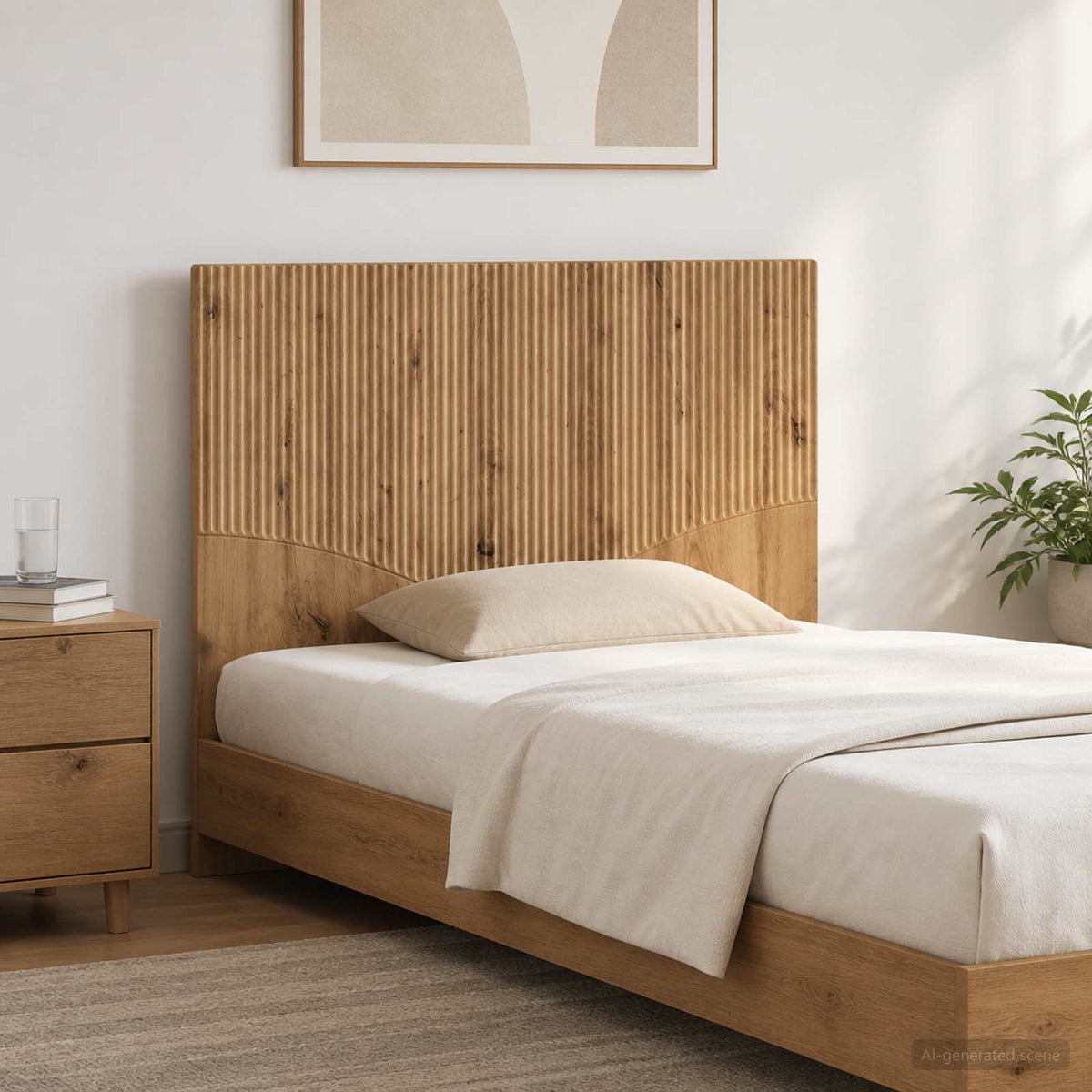 Wall-Mounted Headboard HOORN Artisan Oak Engineered Wood