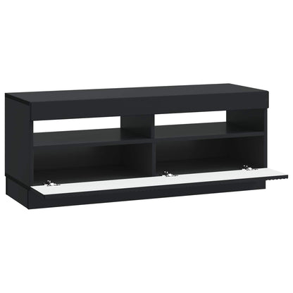 LED TV Cabinet Black Engineered Wood