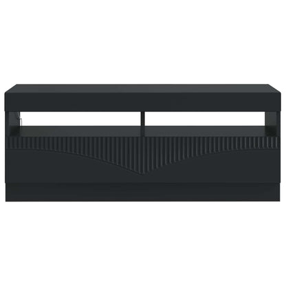 LED TV Cabinet Black Engineered Wood