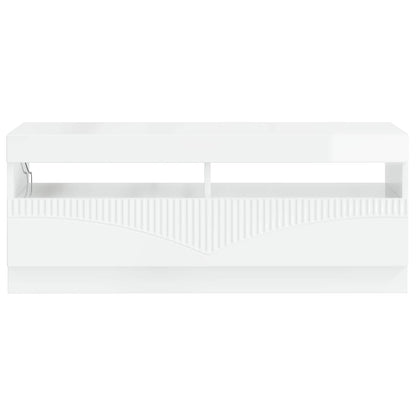 LED TV Cabinet High Gloss White Engineered Wood