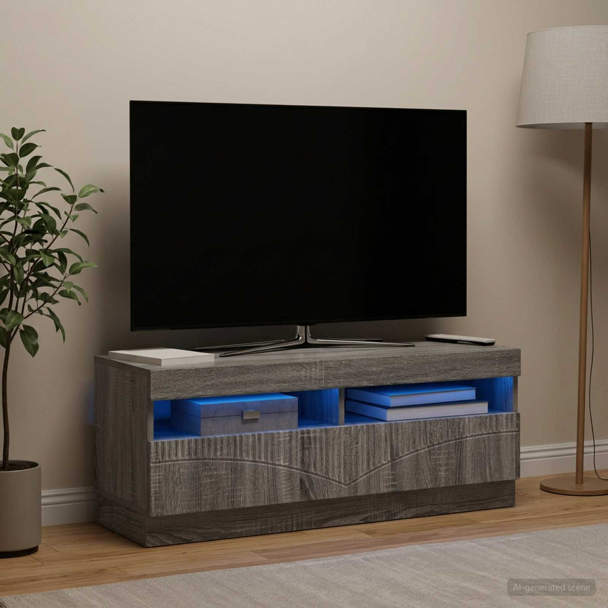 LED TV Cabinet Grey Sonoma Engineered Wood