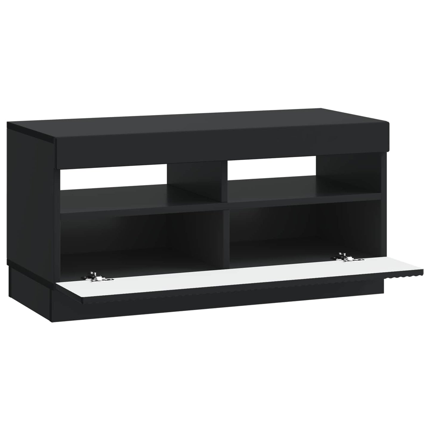 LED TV Cabinet Black Engineered Wood