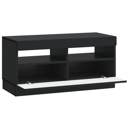 LED TV Cabinet Black Engineered Wood