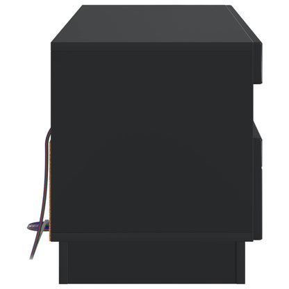 LED TV Cabinet Black Engineered Wood