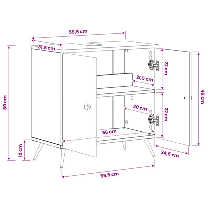 Bathroom Sink Cabinet BREDA Concrete Grey 59.5 x 31.5x 59 cm