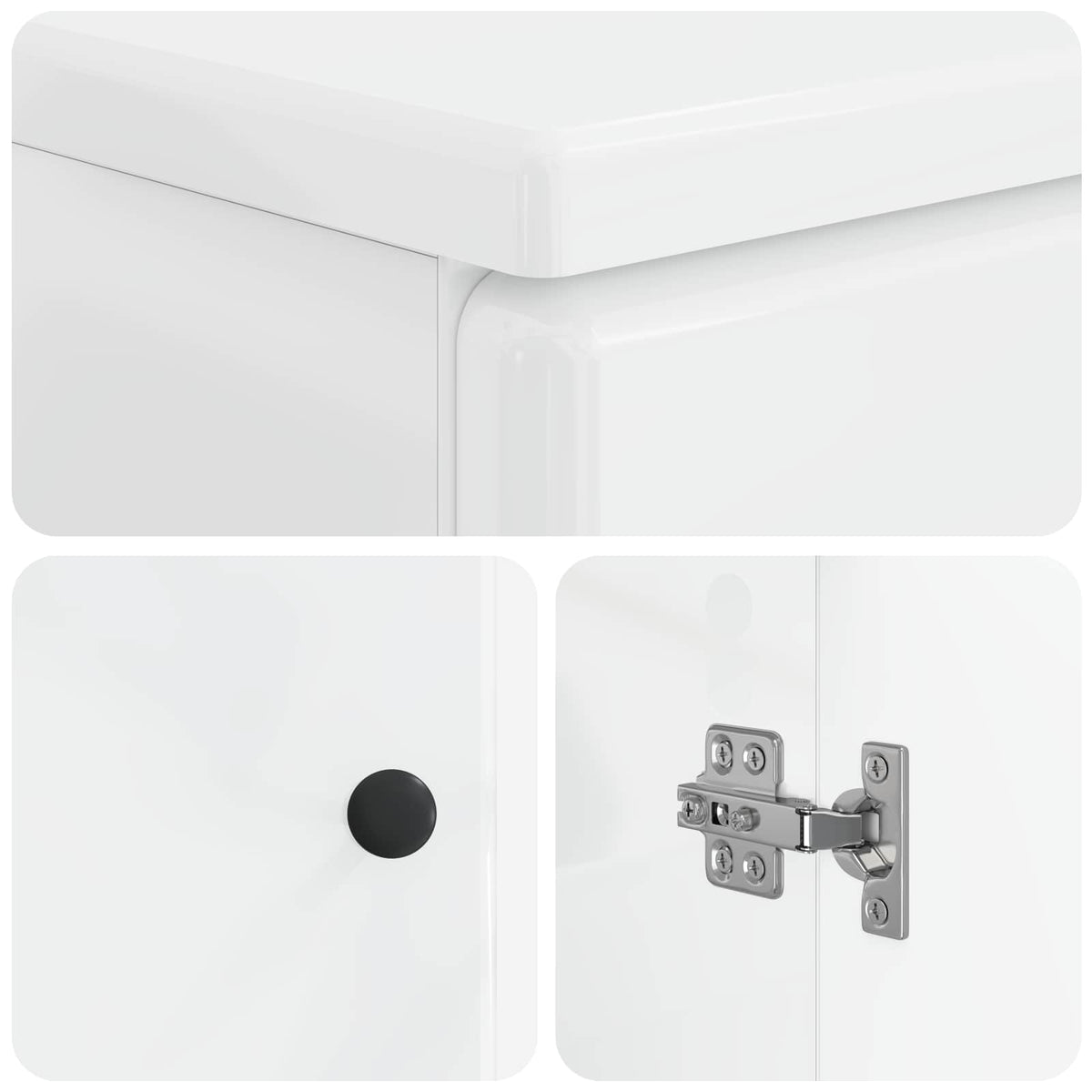 Bathroom Sink Cabinet BREDA High Gloss White 59.5 x 31.5x 59 cm