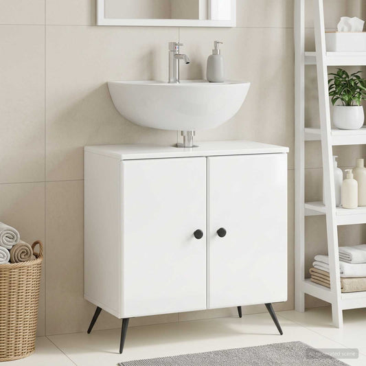 Bathroom Sink Cabinet BREDA High Gloss White 59.5 x 31.5x 59 cm