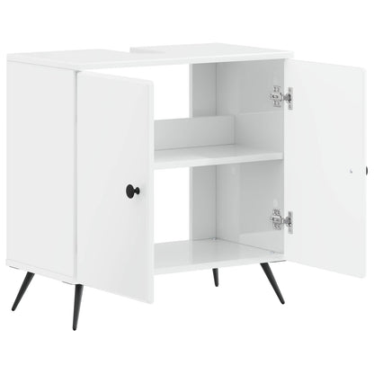 Bathroom Sink Cabinet BREDA High Gloss White 59.5 x 31.5x 59 cm