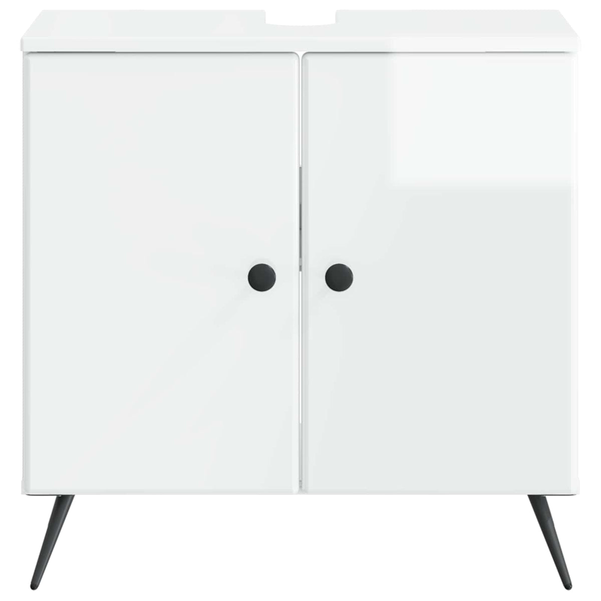 Bathroom Sink Cabinet BREDA High Gloss White 59.5 x 31.5x 59 cm