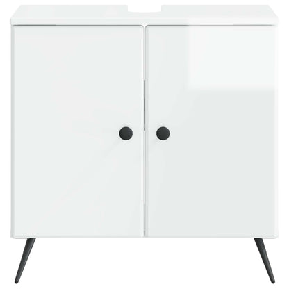 Bathroom Sink Cabinet BREDA High Gloss White 59.5 x 31.5x 59 cm