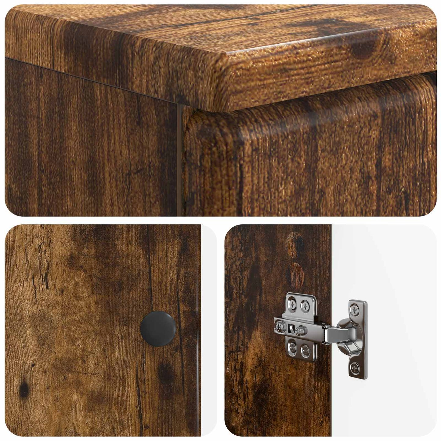 Bathroom Sink Cabinet BREDA Smoked Oak 59.5 x 31.5x 59 cm
