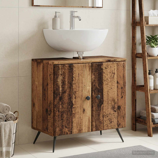 Bathroom Sink Cabinet BREDA Old Wood 59.5 x 31.5x 59 cm