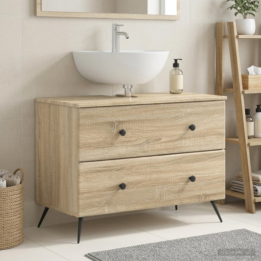Bathroom Sink Cabinet BREDA Sonoma Oak 82 x 41x 59 cm
